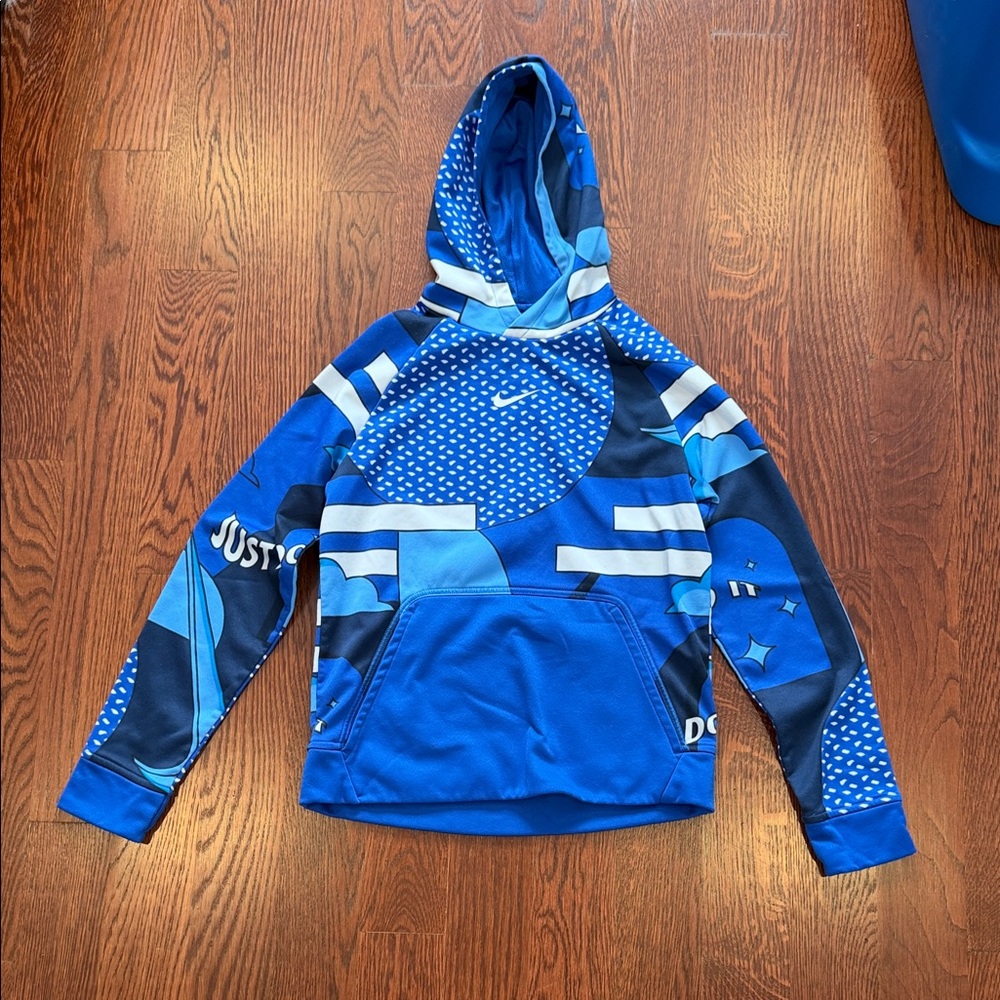 Nike boys Blue and White Graphic Hoodie